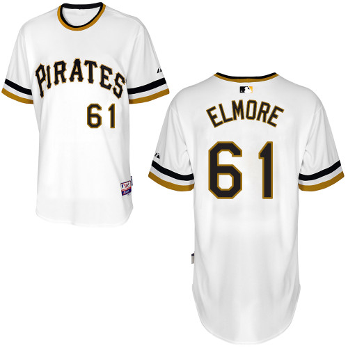 Jake Elmore #61 MLB Jersey-Pittsburgh Pirates Men's Authentic Alternate White Cool Base Baseball Jersey